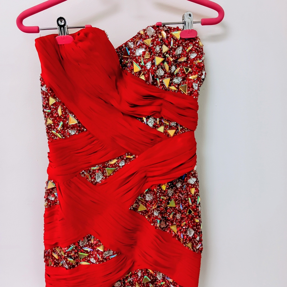 Red Vibrant Strapless Dress